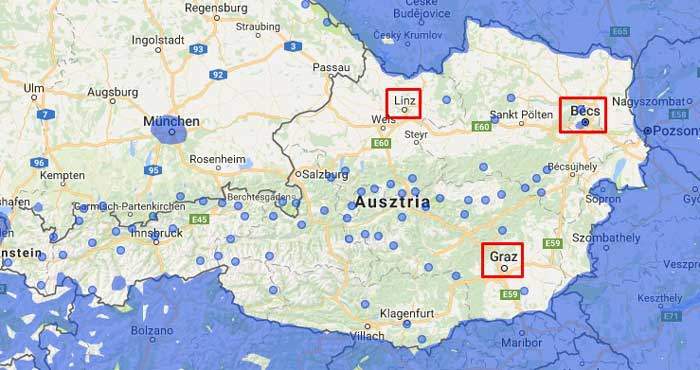 ausztria térkép keresővel Ausztria Térkép Keresővel